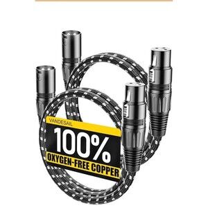 XLR Cables, 3Ft 2 Pack Microphone Cable, XLR Male to Female Balanced Microphone